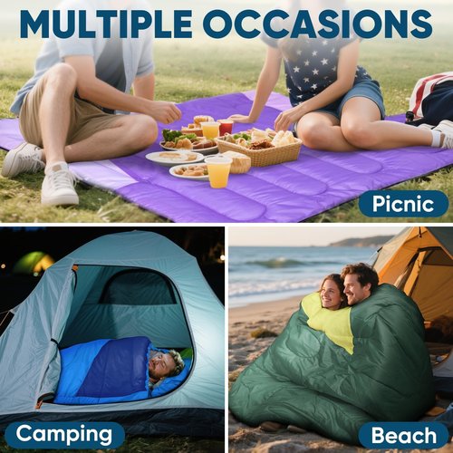 PTEROMY Sleeping Bags for Adults, Lightweight Water Resistant Backpacking Camping Sleeping Bag for Warm Cold Weather, Camping Essentials for Hiking Outdoor Travel (Pink)