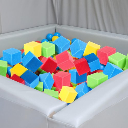 36 Pcs Foam Pit Cubes Blocks 3.1 x 3.1 x 3.1 Inch Colorful Flame Retardant Educational Autistic Building Blocks for Trampoline Arenas, Gymnastics, Parkour Courses Skateboard Parks Playground (Classic)