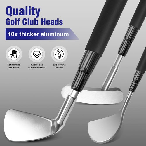 Youth Golf Wood,35-inch Telescopic Aluminum Kids Golf Club, with 6 Practice Balls, Practice Putting Cups and Flags-Only Right-Handed
