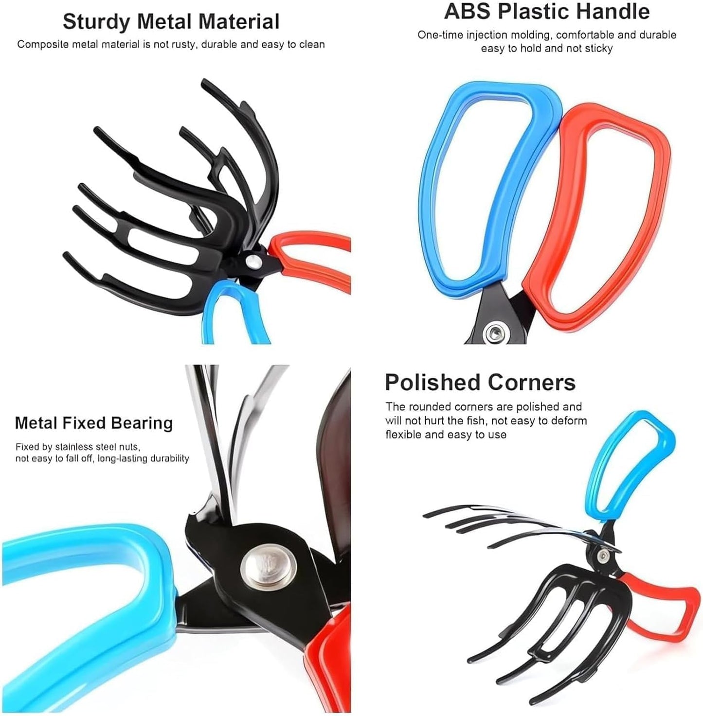 3 Claw Fish Gripper, Multifunctional Three Teeth Fishing Pliers Anti-Slip Fish Claw Gripper, Metal Fishing Pliers Gripper Catch Fish Control Clamp, Fishing Accessories