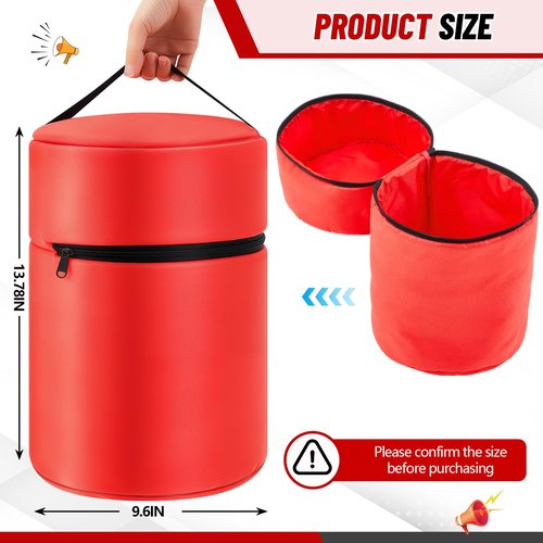 Honeydak Megaphone Storage Bag with Handle Thick Imitation Nylon Waterproof Megaphone Speaker Bag for Football Basketball Homecoming Squad Team Party Dance Club Parade Competition, Red
