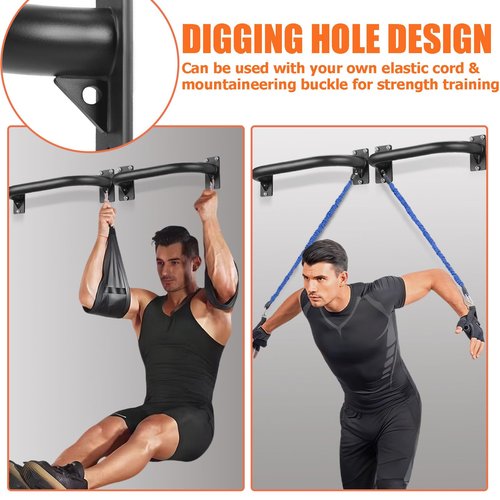 TOBWOLF 2PCS Wall Mount Doorway Pull Up Bar, Heavy Duty Strength Training Chin Up Bars, Door Frame Pull-Up Bars Ceiling Wall Mounted, Thick steel Sturdy Hanging Pull-up Bar for Home Gym Workout