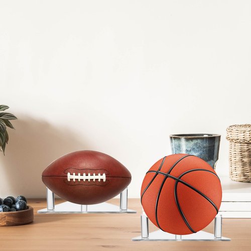 Telooco 2PCS Football Stand, Basketball Display Stand,Ball Stands Rack for Basketballs Football Volleyball Soccer Rugby Balls Displays