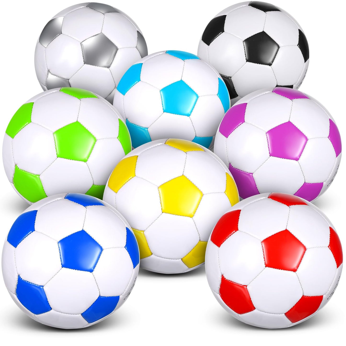 HyDren 8 Pcs Soccer Balls Bulk with Pump Deflated Official Size Sport Soccer Ball for Kid Adult Game Match Indoor Outdoor Gift for Back to School Sports Game Birthday Party Gift(Size 5)