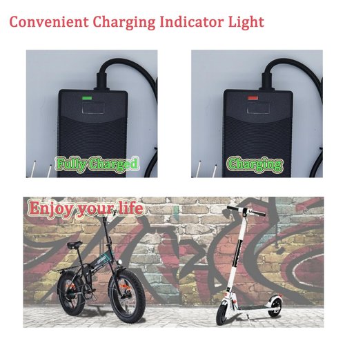 42V Electric Scooter Charger 4 Prong for Voyager 36V Batteries, 42V 2A 4-Pin Connector Battery Charger Replacement