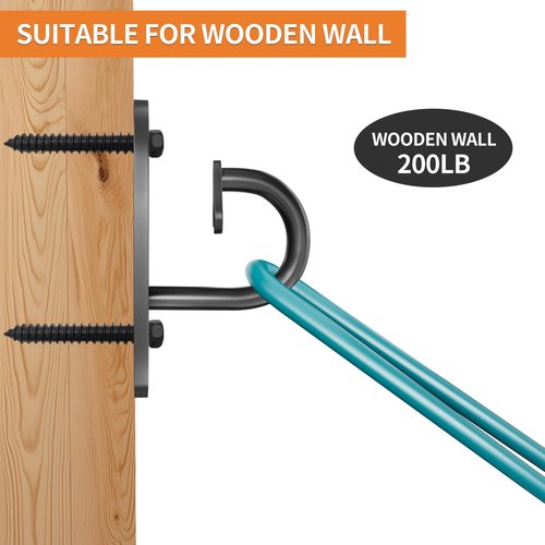 TUOSHUNGE 3-Pack Resistance Band Wall Anchor, Workout Wall Mount Anchor, Wall Mount Bracket for Suspension Straps, Space Saving Workout Equipment for Strength Training, Home Gym, for Wooden Wall
