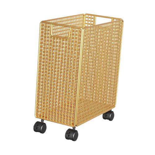 Aosekaa Yoga Mat Storage Basket Cart Wheeled Portable Laundry Basket Home Gym Storage Rack for Living Room Dorm Outdoor Yoga Blocks, Gold