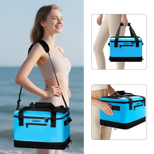 Paddle Board Cooler Waterproof, Doksmeria Super Capacity SUP Paddleboard Deck Cooler with Shoulder Strap & 6 Elastic Rope Clips, Paddle Board Accessories Bag for Stand Up Paddleboard and Kayak