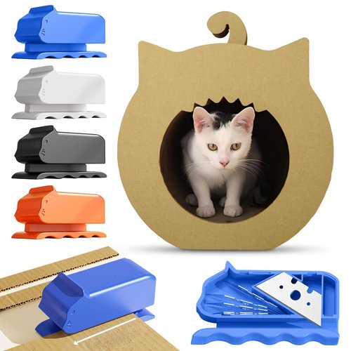 Cardboard Cutter for Cat Scratchers, DIY Cardboard Strip Cutter, Handheld Cardboard Cutting Tools for Making Cat Scratching Board Cat Bed