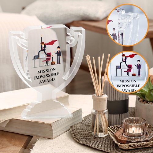 OurWarm 30Pcs Employee Appreciation Gifts Reward, Employee Appreciation Gifts Bulk Clear Acrylic Trophy, Mini Trophies Group Gifts for Coworkers, Best Awards and Trophies for Teacher Nurse Office Team