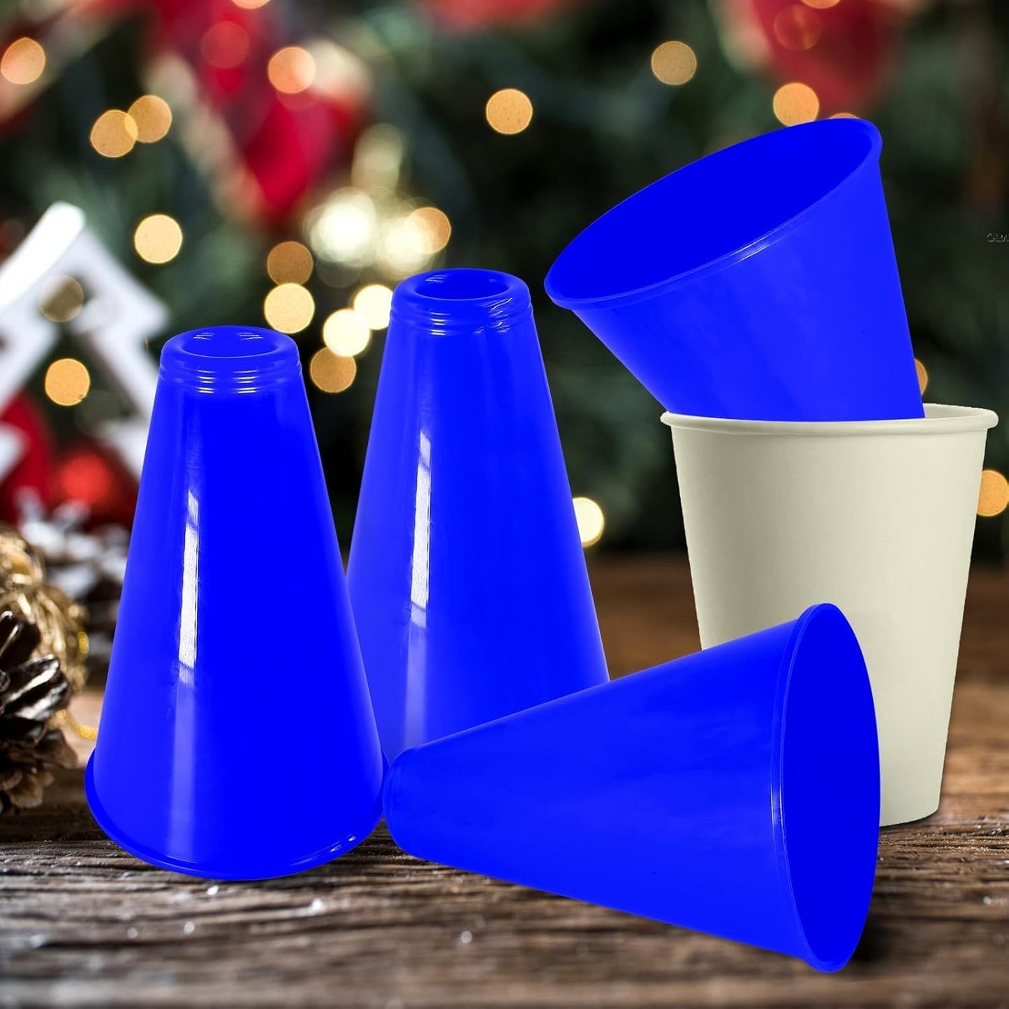 2 Pcs White Plastic Cheer Megaphone for DIY Party Accessory for School Outdoor Activities Party Favors Sports Match Game (White)