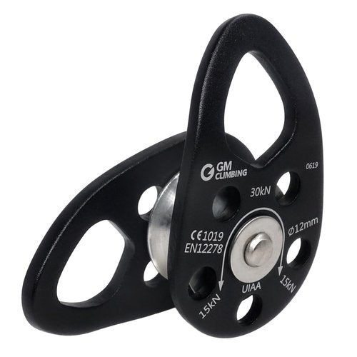 GM CLIMBING Swing Cheek Micro Pulley 30kN Self-lubricating Bushing CE UIAA Certified Black Pack of 2