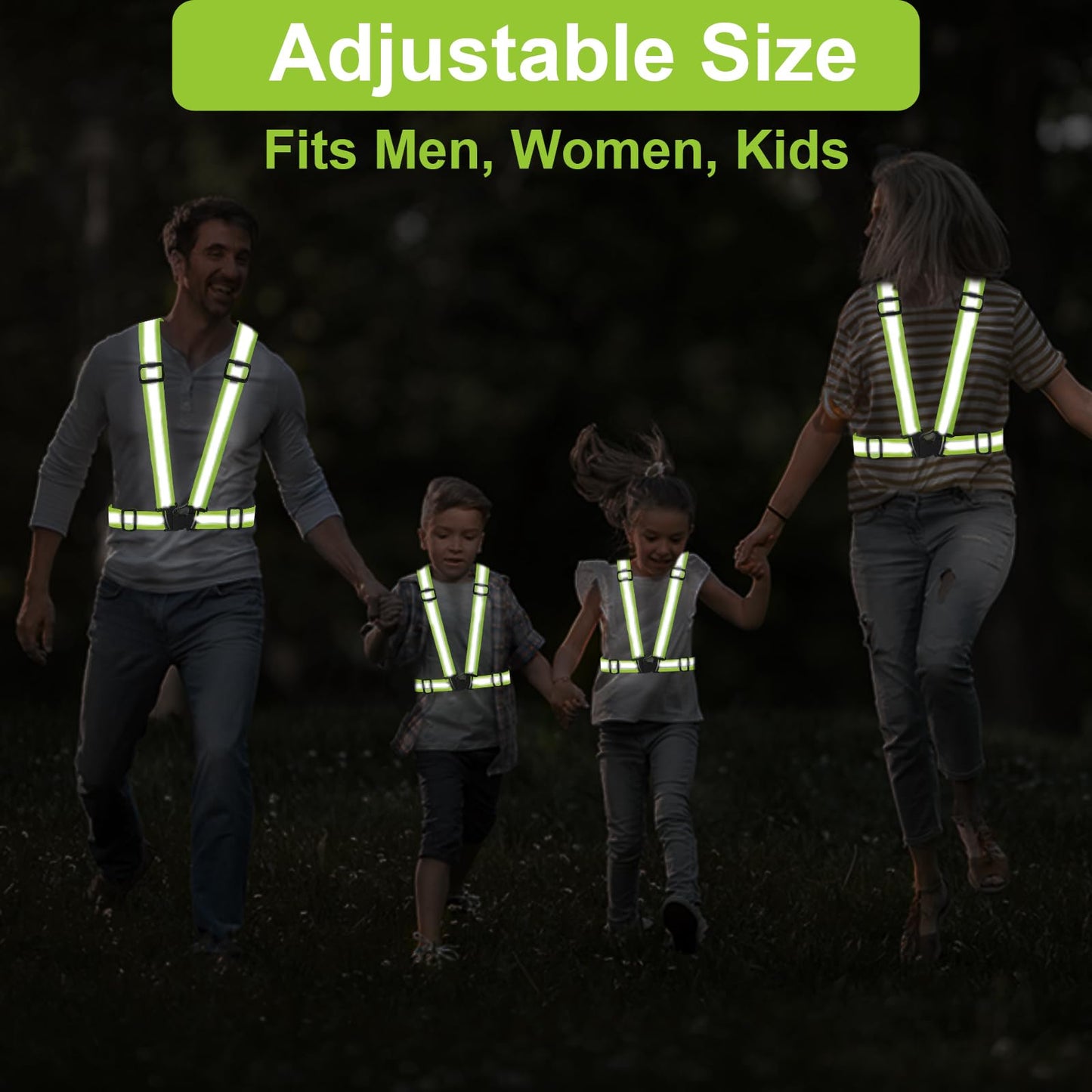 SAWNZC Reflective Vest Running Gear, 2Pack High Visible Safety VES for Cycling Jogging Running Walking, Adjustable for Men Women