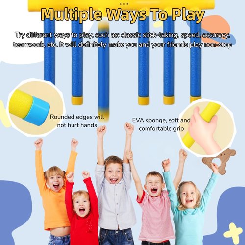 OWILIWO Reflex Challenge Game, Hand Eye Coordination Training Reaction Training Toy, Upgrade 3 Adjustable Speed Drop Stick Game with Remote Control, Falling Sticks Catching Game for Kids Adults