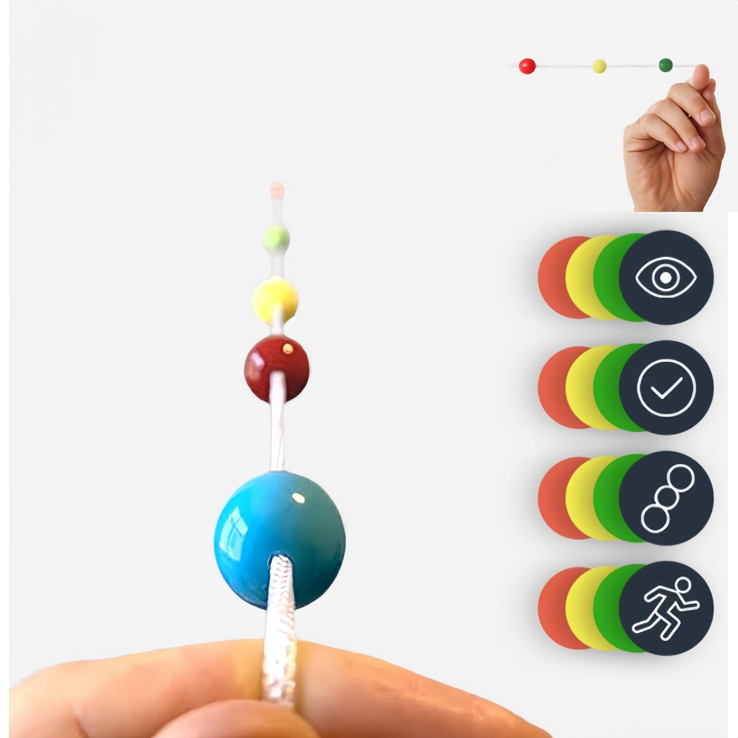 Eye Chart & Eye Patch, Brock Beaded String, 10 Foot String with 3 Sliding Beads & Focus Glasses,Eye Convergence Insufficiency - Hand Eye Coordination Training - Better Vision for Athletic Sport