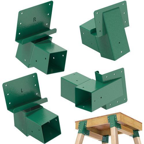 SELEWARE Deer Stand Brackets 4-Pack, Outdoor 4x4 Compound Angle Brackets, Elevator Bracket, Multi-Use Platform Bracket for Deer Stand, Hunting Blinds, Shooting Shack, Observation Decks, Tree Houses