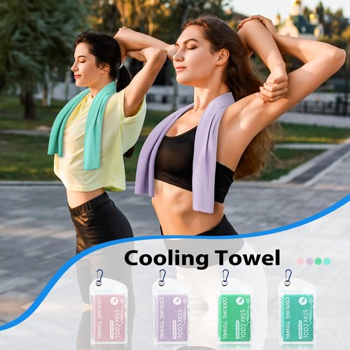 Cooling Towels - 4 Pack Gym Towels, Gym Towels for Working Out, Yoga Towel, Quick Dry Towel for Running, Camping, Fitness & More Activities