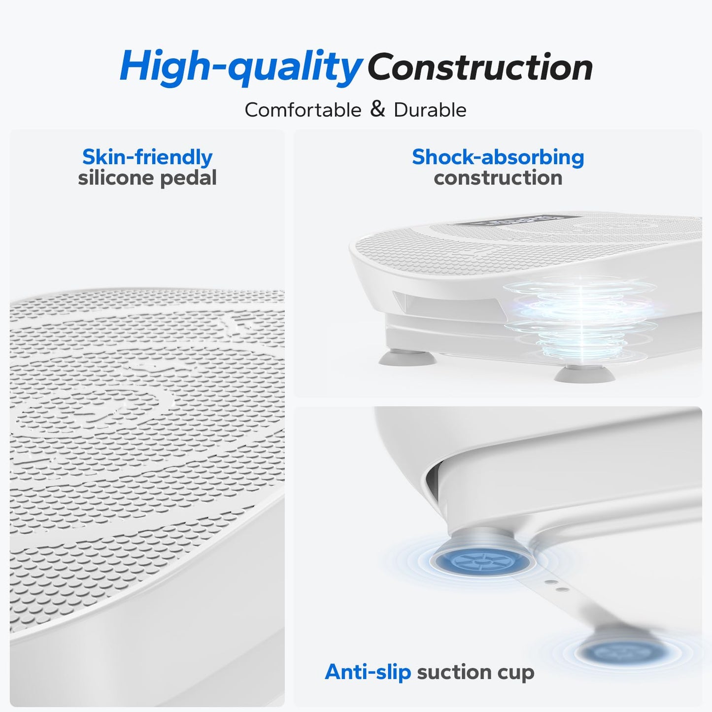 Merach Vibration Plate Exercise Machine, Whole Body Workout Power Vibrate Fitness Platform Vibration Plate Silent Motor Speed Control