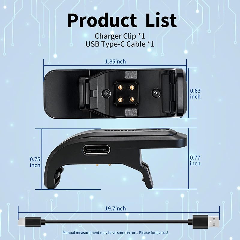 Charging Clip for Garmin Alpha TT25 TT20 Dog Training Collar with Type-C Cable