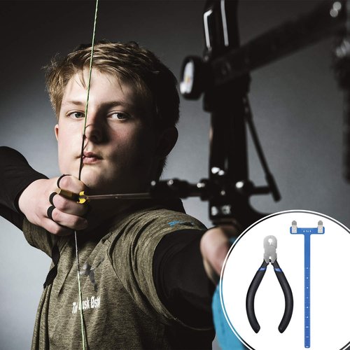 Zonon Bow String Nocking Points Pliers Strings Knock Set T Shape Bow Square Ruler Nocking Buckle Pliers Recurve Turning Kit Archery(Dark Blue)