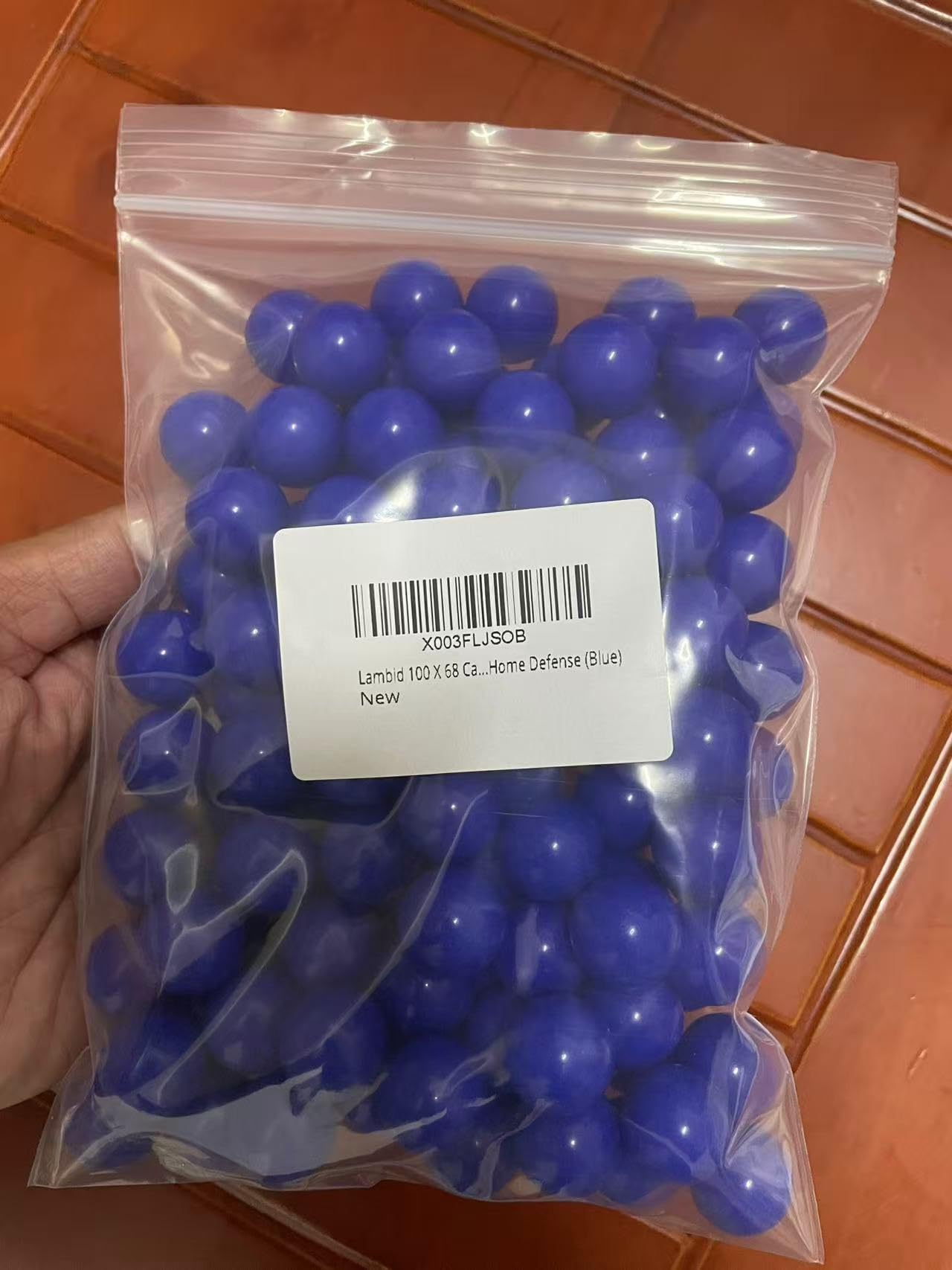 Lambid 100 X 68 Cal. Nylon Balls Projectiles 68 Caliber Solid Plastic Ammo Fit for Byrna SD, Salt Supply S2 and T4E HDR Less Lethal Balls for Target Practice and Home Defense (Blue)