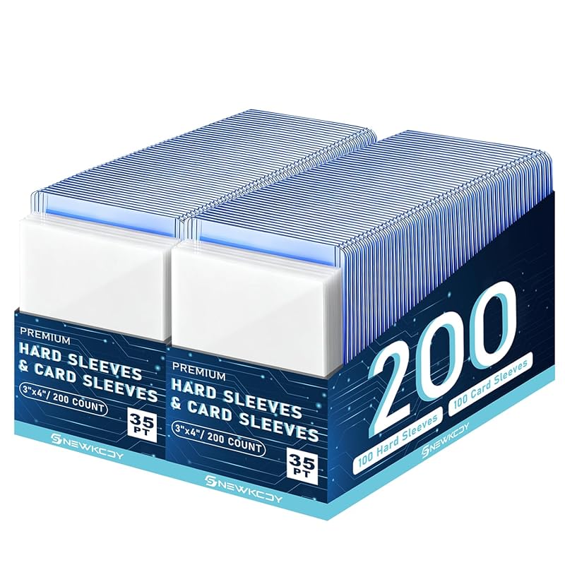 400 Card Sleeves Hard Plastic Top Loader & Sleeve Combo Set - 200硬 Sleeve + 200 Soft Sleeve, Variation: 200 cardsleeves