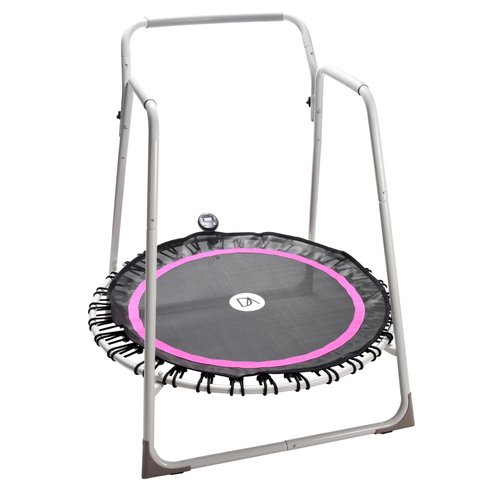 Denise Austin Home Fitness Trampoline – 44” Rebounder with Handlebar for Adults, Low Impact Cardio with Silent Elastic Resistance Bands – Balance, Rehab & Home Workouts for Seniors & Beginners