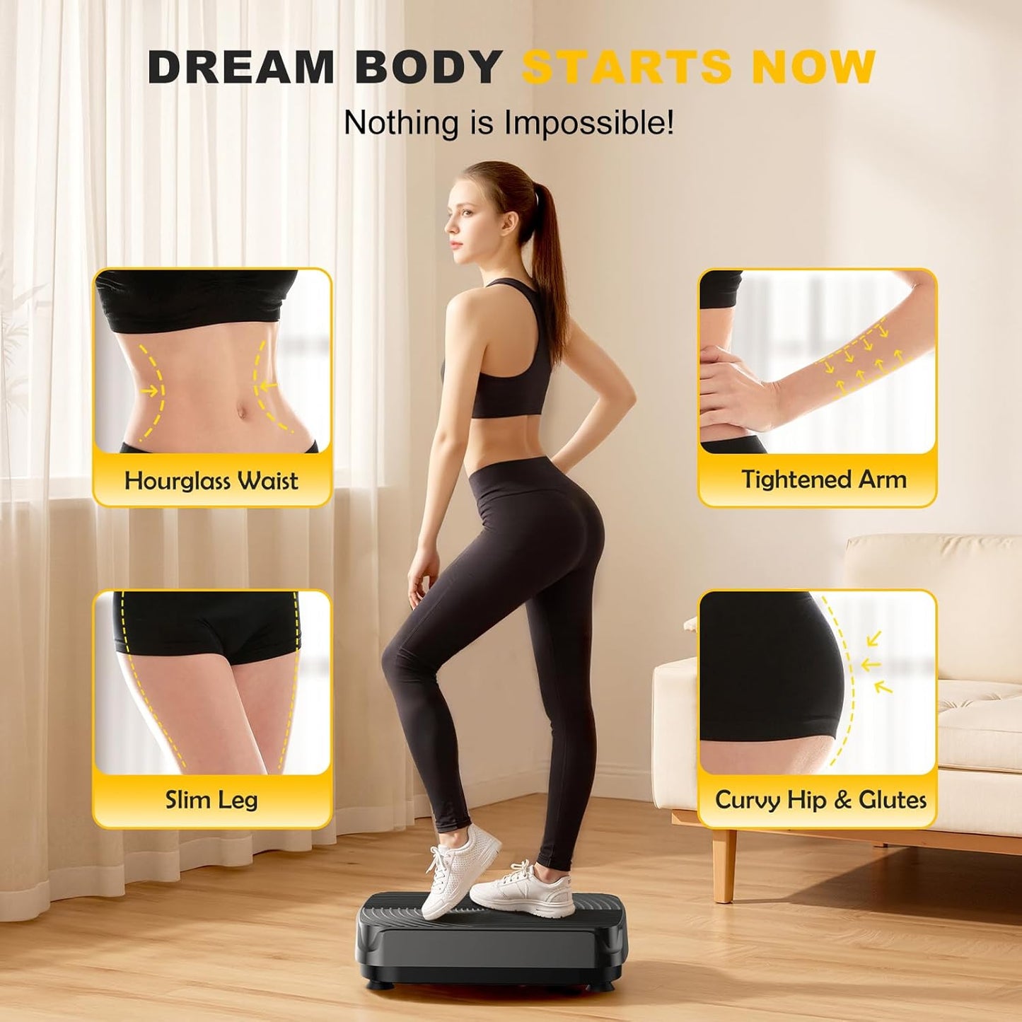 2025 Upgrade Vibration Plate Exercise Machine for Lymphatic Drainage,400Lbs Capacity Full-Body Workout Platform Vibrating Plate Pilates Equipment,Home Workout Equipment for Fitness Weight Loss