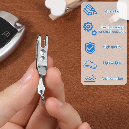 Tweruna 5 Pack Deep Carry Pocket Clip with Keychain, Heavy Duty Stainless Steel Multi-purpose Belt Clip, Portable Suspension Keychain Pocket Clips