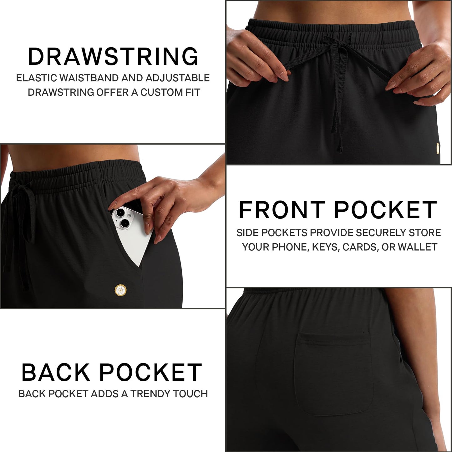 LUCKYCATCUS Women's 7" Bermuda Shorts Jersey Shorts with Pockets Workout Yoga Athletic Long Shorts for Women Black, XL