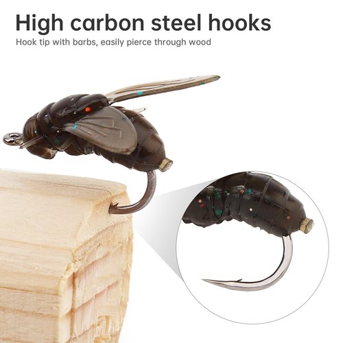 OriGlam 20pcs Fly Fishing Flies Kit, Dry Wet Flies for Fly Fishing, Trout Bait Lures Hook Kit for Trout Bass Salmon Panfish