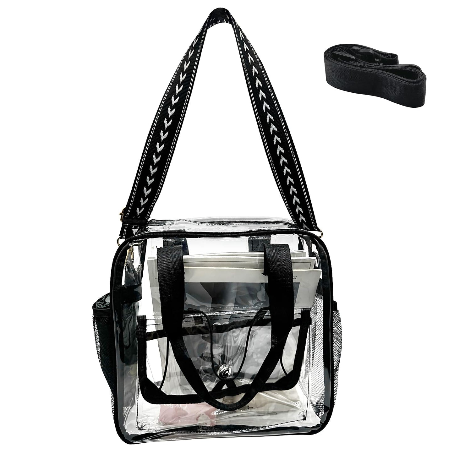 ArtCentury Clear Tote Bag for Stadium Events 12x6x12, Large Clear Tote Bag for Women for Sporting Event Concert Festival Stadium Game