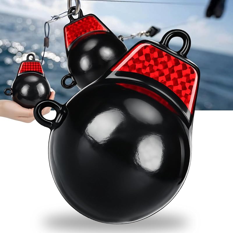 8 lb Downrigger Ball Weight with Keel — Cast Iron, Vinyl-Coated for Smooth Trolling (Variation: 1+8 lb)