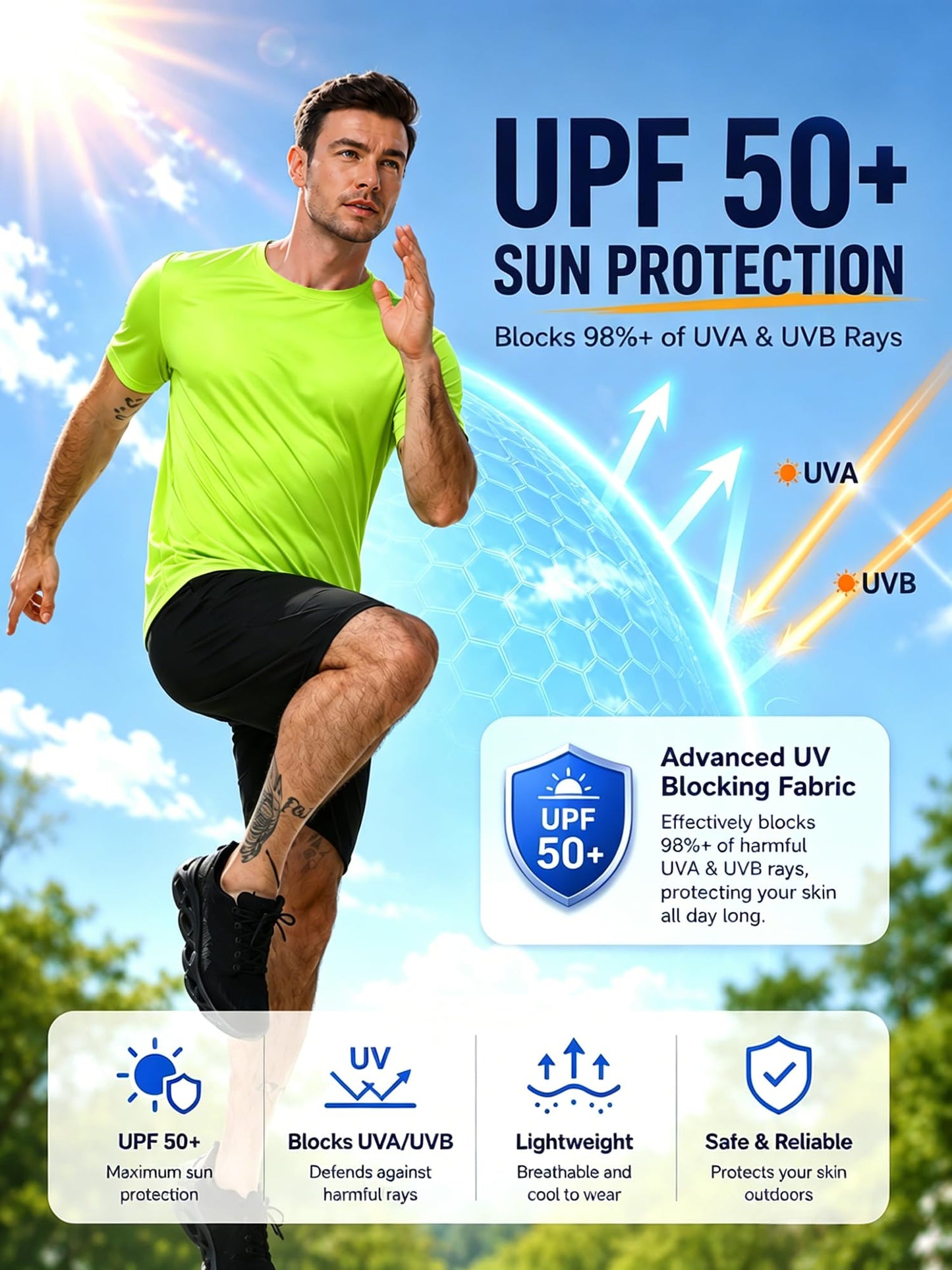 WENTTUO Workout Mens Shirts Swim Shirt Causal Running Shirts Men Short Sleeve Fast Dry Gym Shirt Cooling Mens Pack Short Sleeve T-Shirts