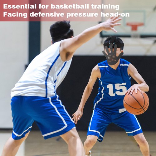 Hand in Your Face Basketball Mask, Upgrate 3D Eye-Blocking Adjustable Anti-Slip Training Mask, Shooting Dribble Basketball Training Equipment, Fit for Kids/Adults