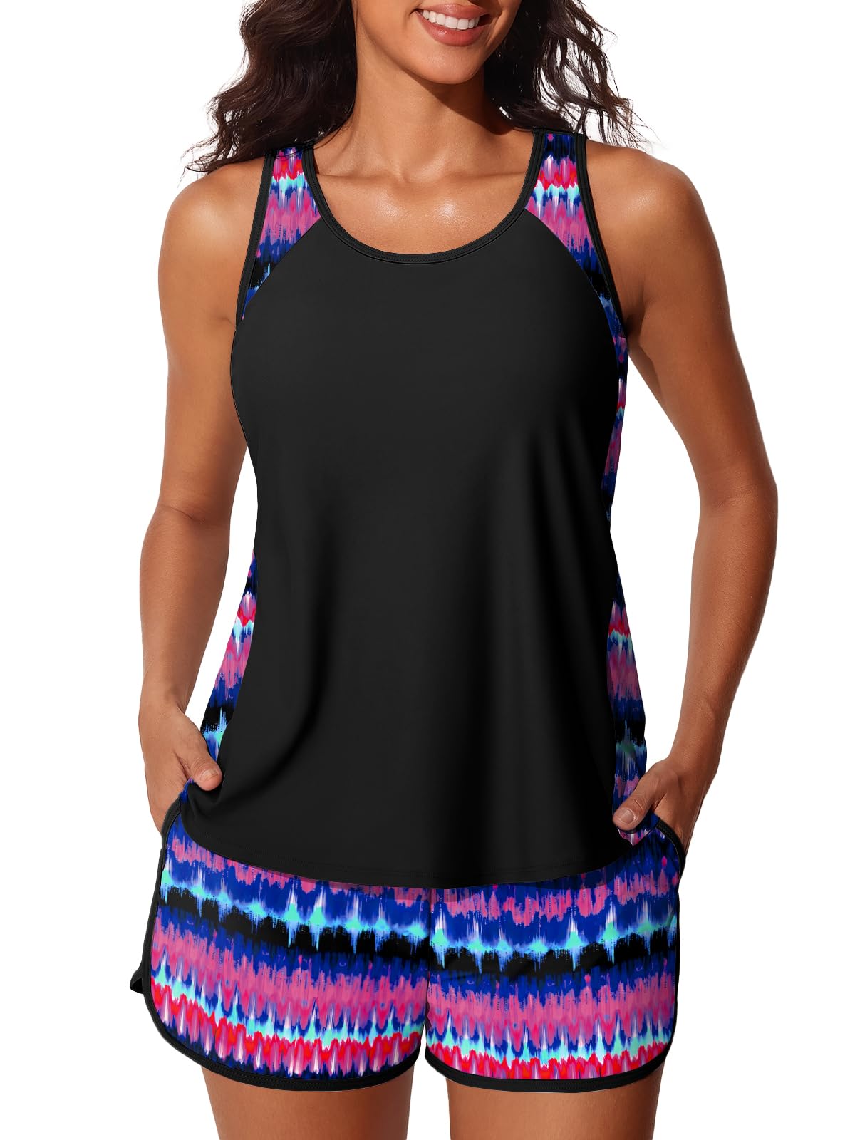 Summer Mae Blouson Tankini Swimsuits for Women Tummy Control Bathing Suits