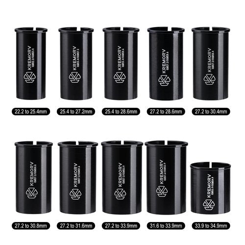 KREMORV Bike Seat Post Shim Bicycle Seat Post Tube Adapter Aluminum Alloy Seatpost Reducing Sleeve for Mountain Bike Road Bike MTB BMX