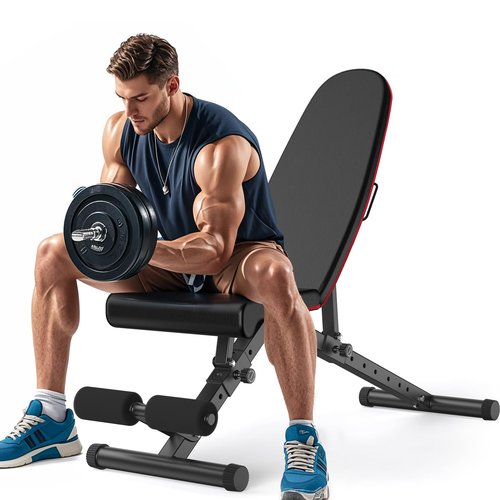 900LB Weight Bench, Adjustable Strength Training Bench for Full Body Workout with Fast Folding, for Garage and Home Gym Workouts, Weight Lifting, and Bench Press
