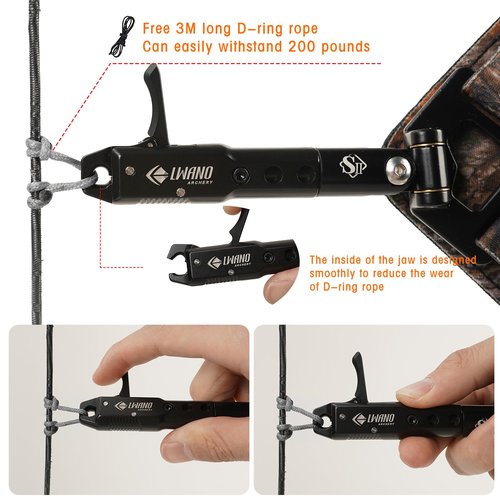 LWANO Archery Compound Bow Release Aids Trigger 360° Adjustable Wristband Release Aids for Adults Youth Kids Hunting Shooting Accessories (Camouflage)