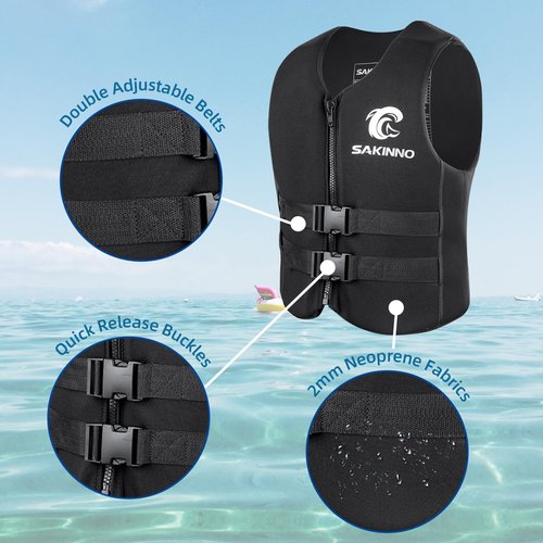 huraty Kids Youth Swim Jacket, High Buoyancy Reflective Floating Vest Swimsuit with Adjustable Safety Straps, Outdoor Water Sports Vests for Boating, Kayaking, Surfing, Sailing, Black, S