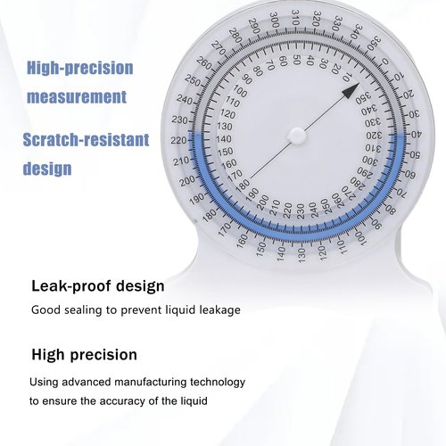 Baseline Bubble Inclinometer for Physical Therapy Accurate Measurements, Non Leak Bubble, Ideal for Students and Professionals (Blue)