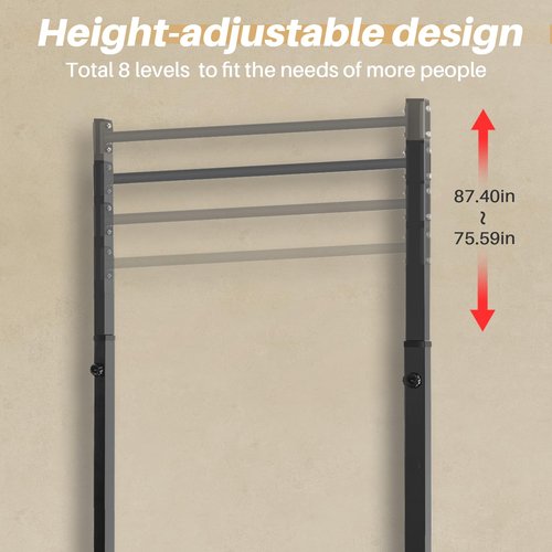 Pull Up Station, Bongkim Power Tower Portable Pullup Bar Station, Pull Up Bar for Home Gym, Pull Up Tower Station 330LBS (Black)