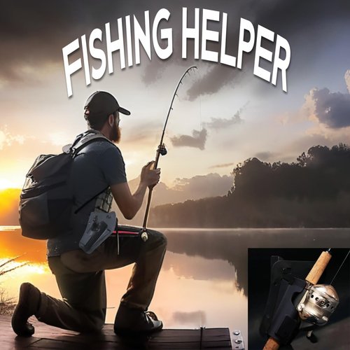 Fishing Rod Hip Holster - Quick-Release Belt Holder & Saltwater-Proof Nylon for Fly, Bank, Beach Fishing - 0.5s Access, Secure 3-Point Lock (Black)