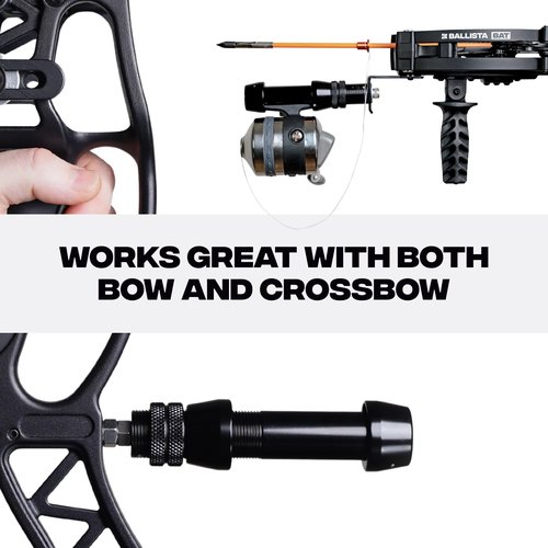 BALLISTA BAT Compound Crossbow Bowfishing Bundle with 3 Bowfishing Arrows, BL25 Spincast Reel for Casting Rod, Slingshot Fishing, and Reel Mount Seat