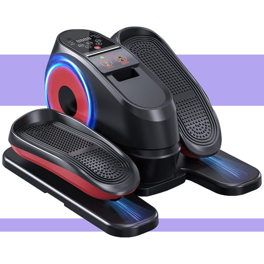 2025 New Under Desk Elliptical Machine, Electric Ellipse Leg Exerciser with 16 Levels Speed,Quiet and Fully Assembled,Forward & Reverse Directions,Manual Safety Power Switch