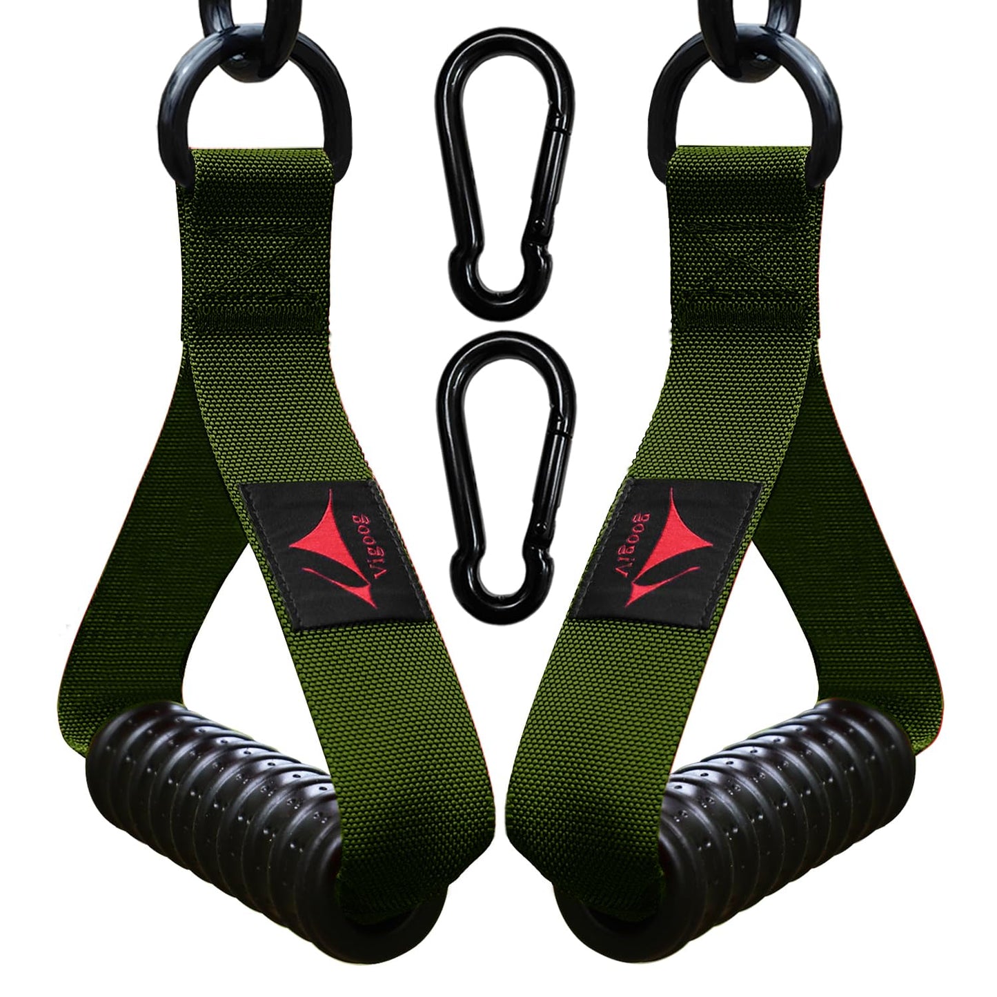 Vigoog Heavy Duty Gym Workout Handle Attachments - Powerful, Comfortable & Anti-Slip Rubber Exercise Grips for Cable Machines, Pulley Systems and Other Fitness Equipments