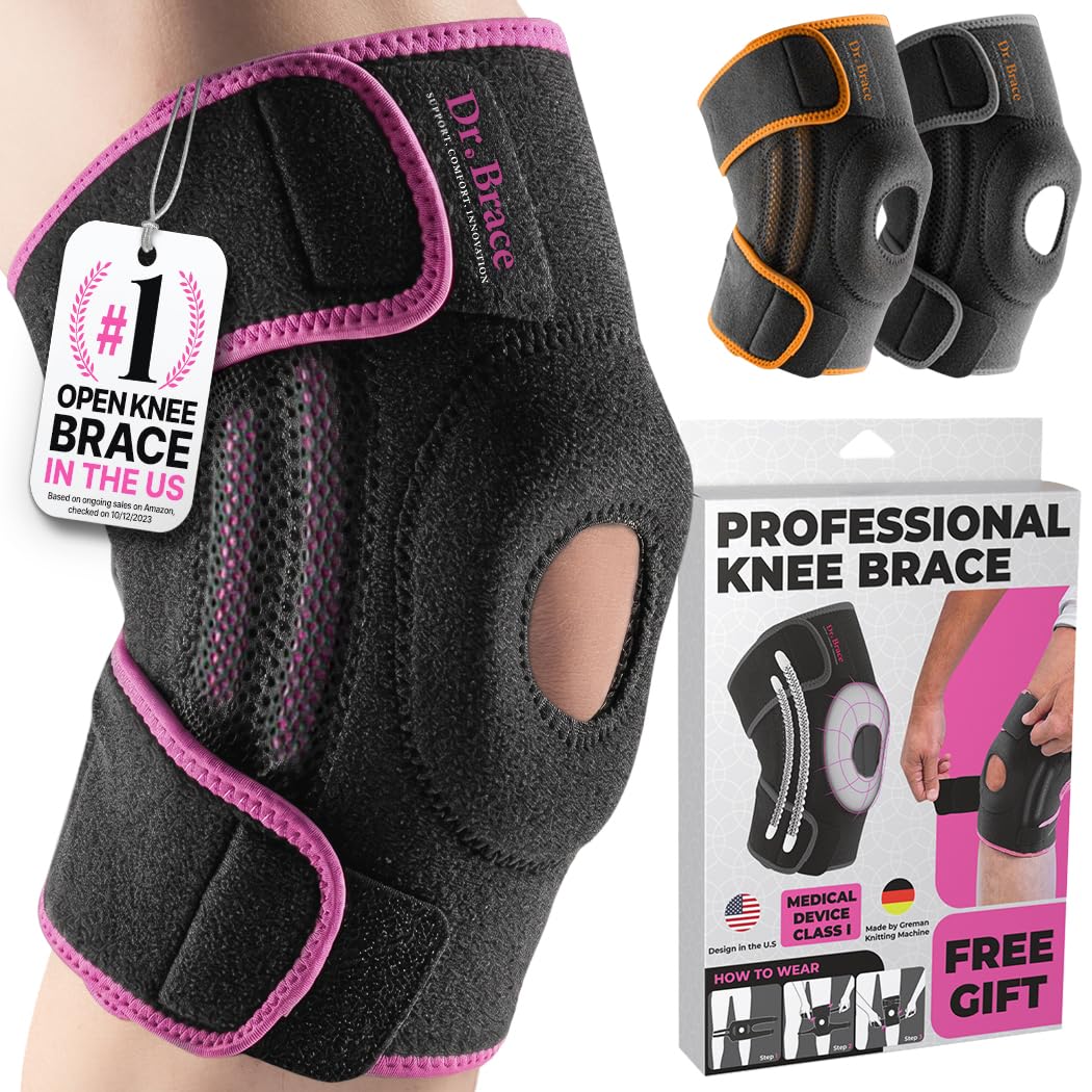 DR. BRACE ELITE Knee Brace with Side Stabilizers & Patella Gel Pads for Maximum Knee Pain Support and fast recovery for men and women-Please Check How To Size Video (X-Large, Orion)