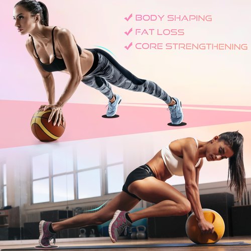 Arrowbash Set of 6 Style Pilates Home Equipment Set Pink Pilates Essential Kit Workout Accessories 14" Magic Circle, Mini Exercise Ball, Yoga Strap, Silicone Tension Strip, Tension Band, Sliding Plate