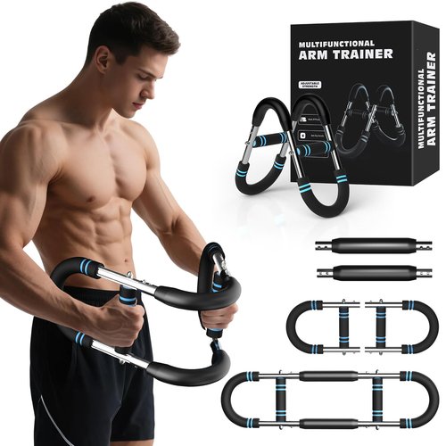 Twister Arm Trainer – 40–100lb Adjustable Resistance Chest Workout Equipment – Portable Chest Clip Trainer and Arm Exerciser for Visible Gains and Sculpted Muscle (Black and Blue)