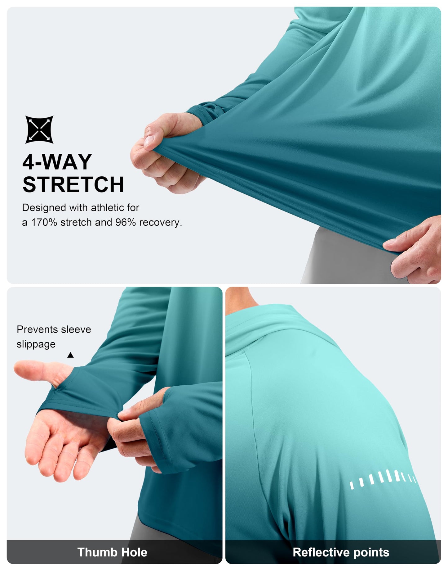 Men's Sun Protection Hoodie Shirts Long Sleeve UPF 50+ Swim Shirts for Men Rash Guard Fishing Shirt Quick Dry